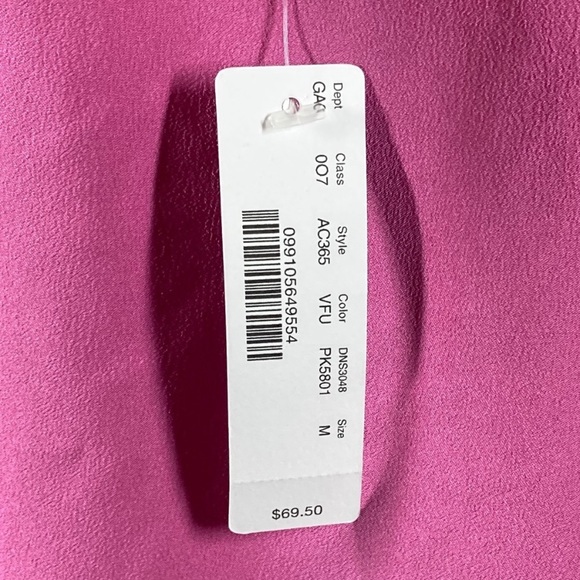 J. Crew Pink Ruffle Satin Crepe Ruffle Neck Tank Top Blouse Shirt Barbie - M - Picture 5 of 5